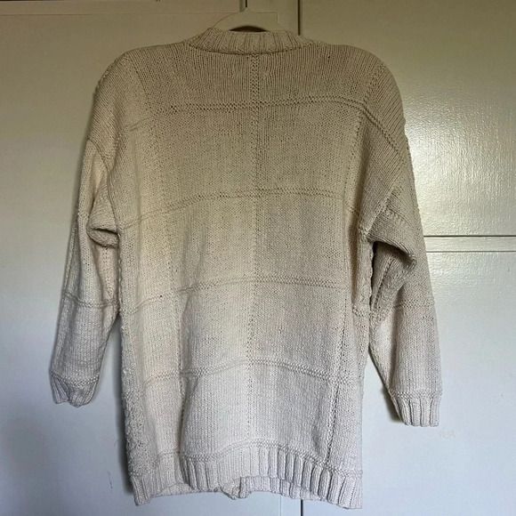 Vintage Express HandKnitted C International Cream Cardigan Sweater Size Small - Picture 5 of 12